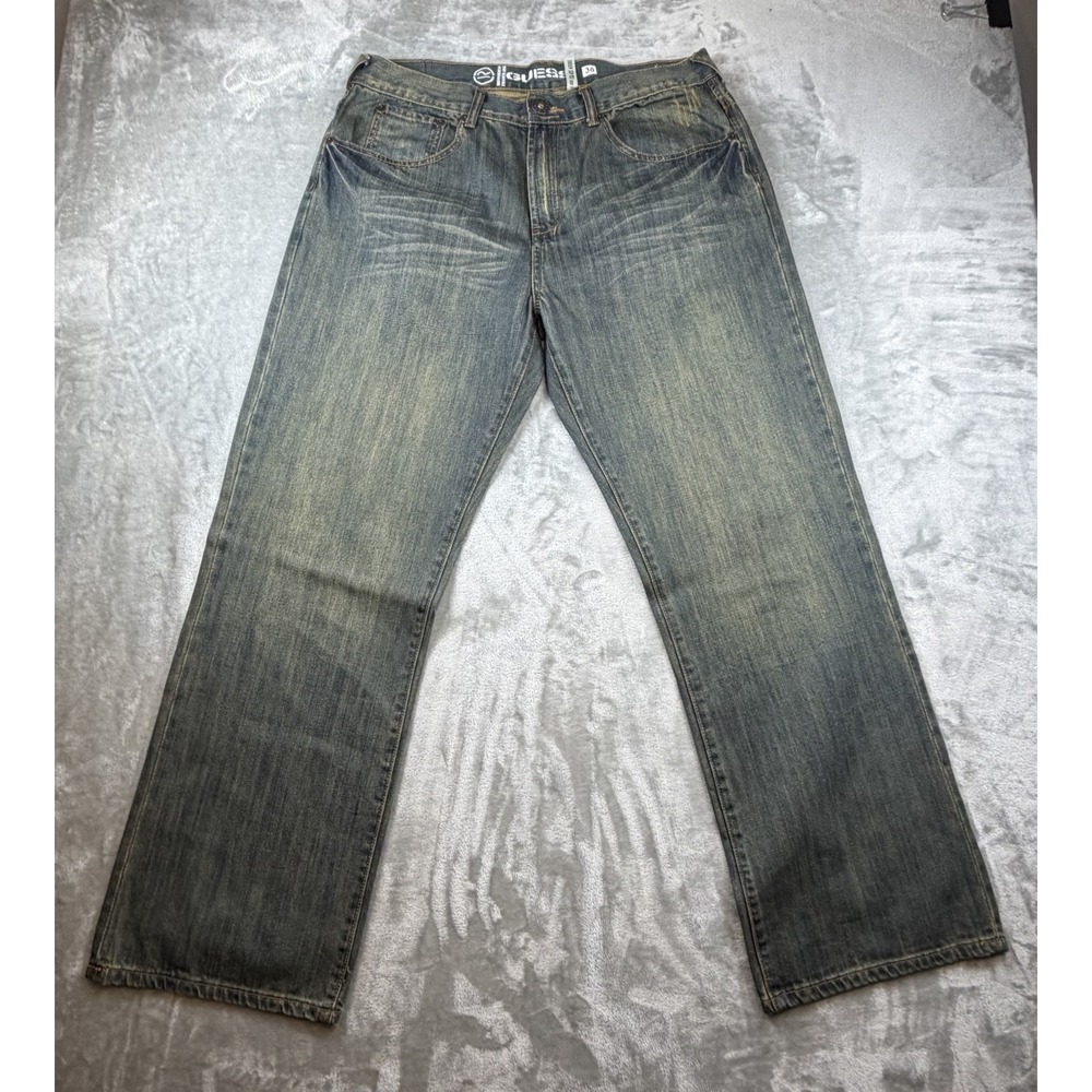 Guess Jeans Men's 36x32 Dean Zip Fly Easy Fit Med Wash Distressed Street Wear